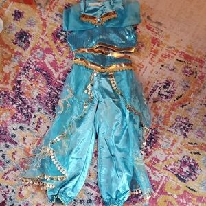 Kids Jasmine Princess Costume in Blue and Gold